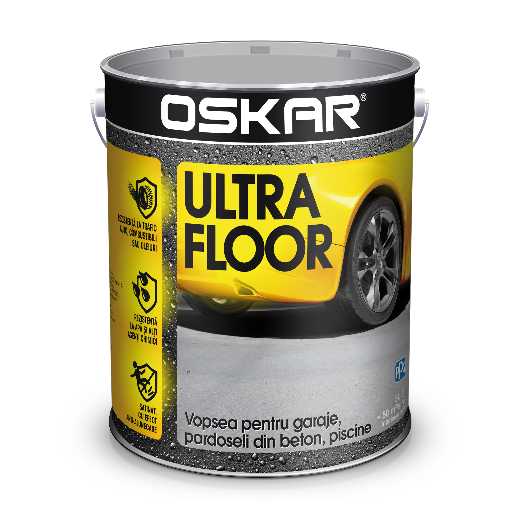 Vopsea beton / piscina Oskar Ultra Floor, cement grey, interior/exterior, 5 l