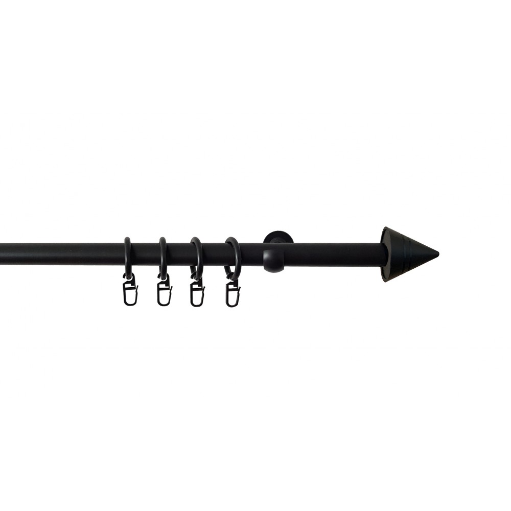 Galerie metalica simpla Como, negru, D 20 mm, 160 cm