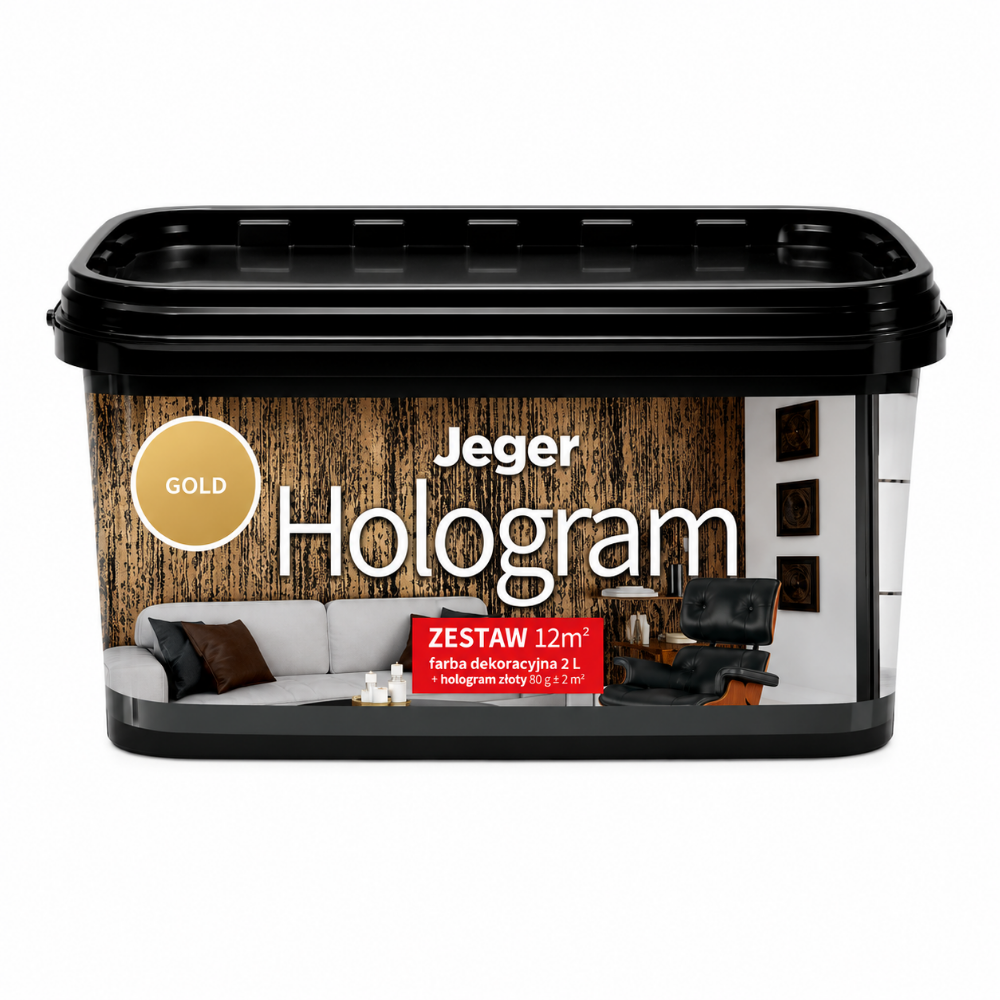 Vopsea decorativa cu folie metalizata si aspect tridimensional, JegerHologram, gold