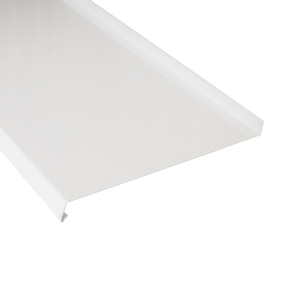 Glaf din aluminiu, RAL 9016, alb, 300 x 30 cm