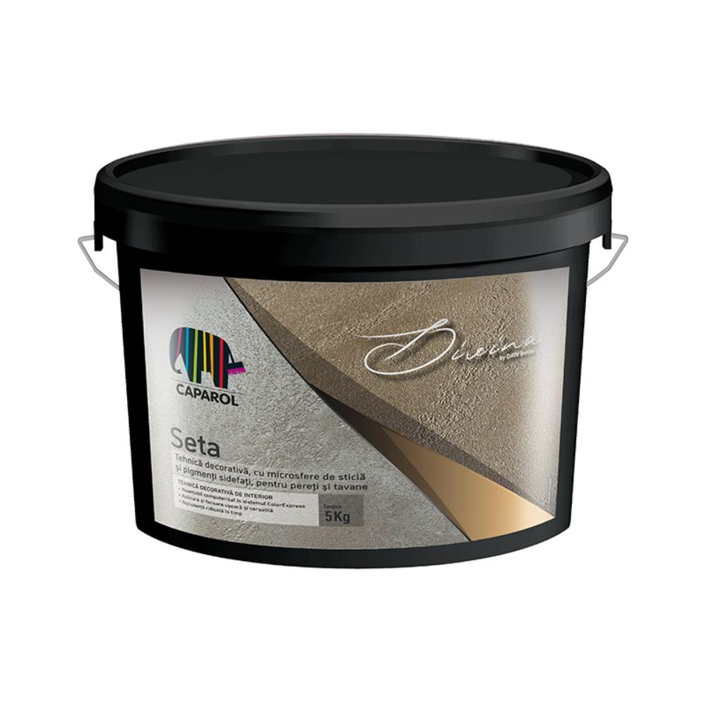 Masa de spaclu decorativa pentru interior Caparol Divina Seta, aspect metalic, 5 kg