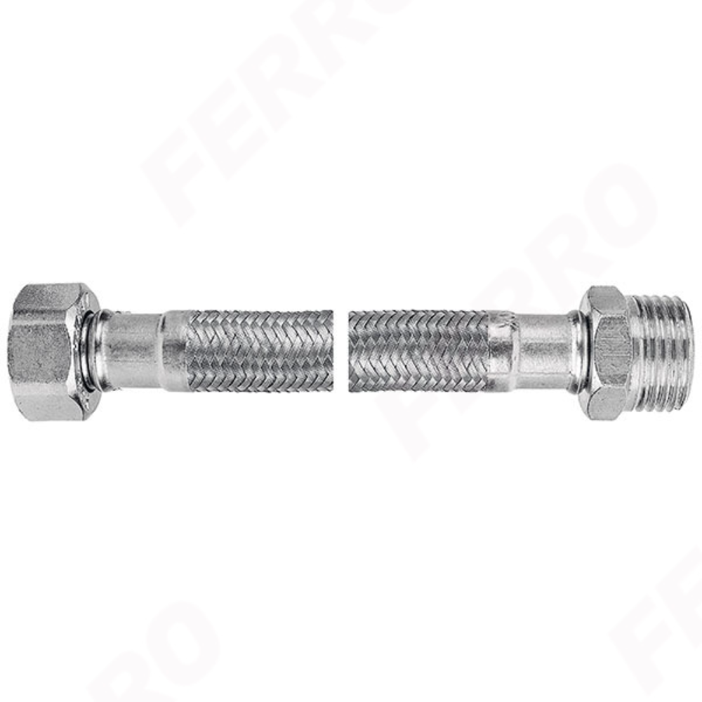 Racord flexibil Ferro PWS81, otel, filet interior-exterior, 1/2 x 1/2, 90 cm