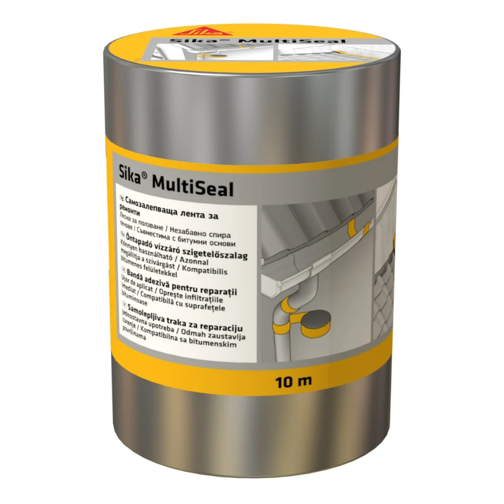 Banda bituminoasa autoadeziva pentru etansare/hidroizolatii Sika MultiSeal, aluminiu, 10 m x 300 mm