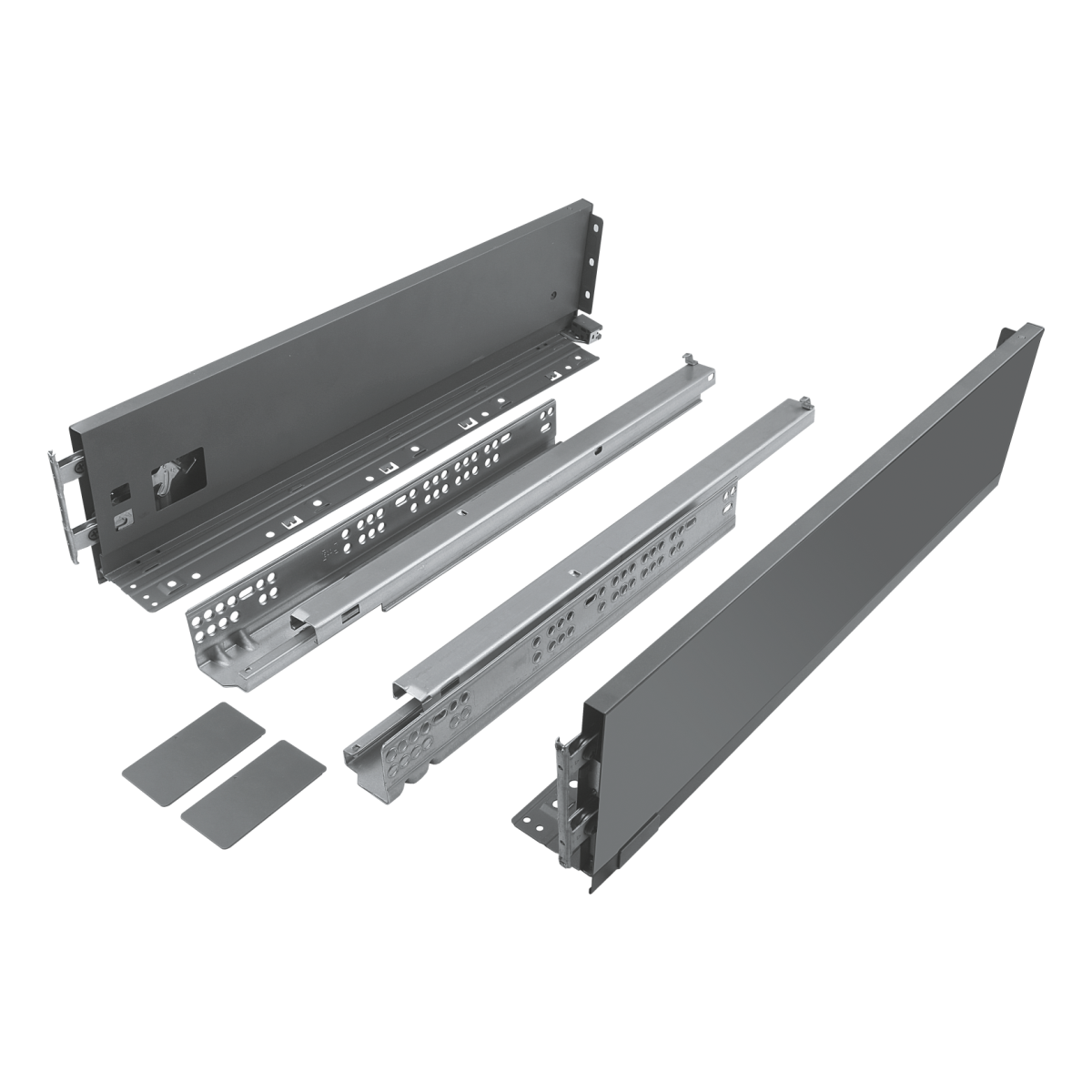 Kit pentru sertar Teko premium 4D, otel si plastic, antracit, 35 kg, 450 mm, H148