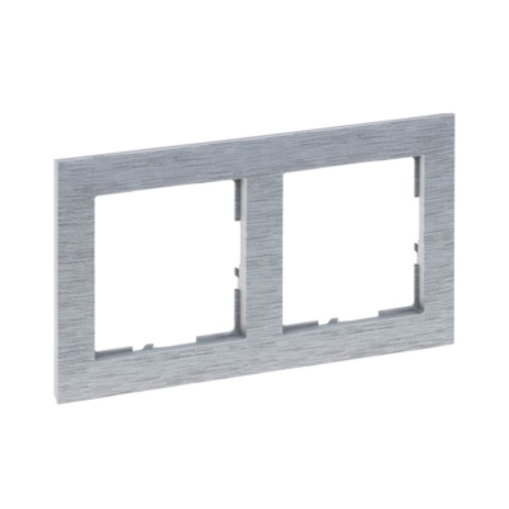Rama de aparataj Legrand New Suno, 2 module, PVC, aluminiu periat