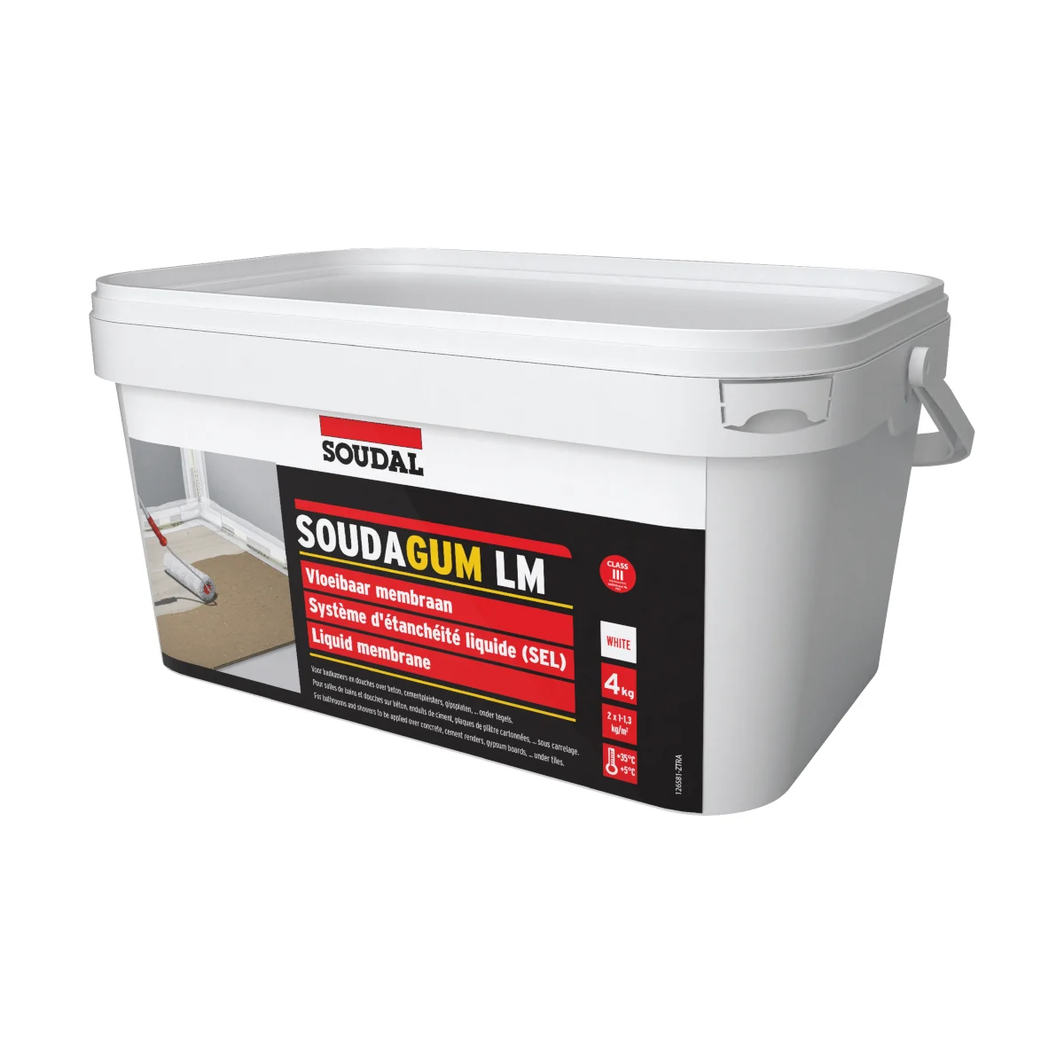 Membrana lichida hidroizolanta Soudagum LM, flexibila, alb, 4 kg