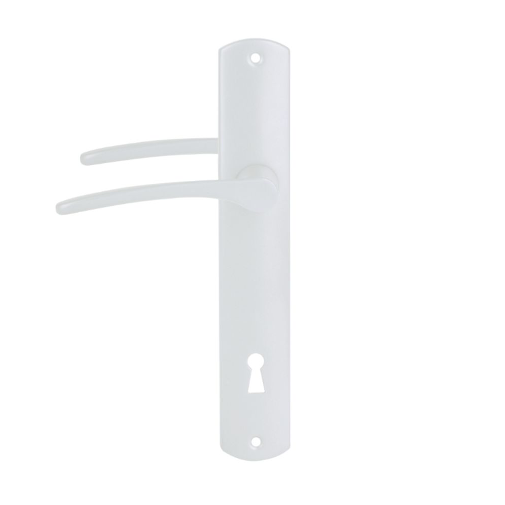 Maner usa interior/exterior Ariadna, cu sild, alb, deschidere pe stanga, 90 mm