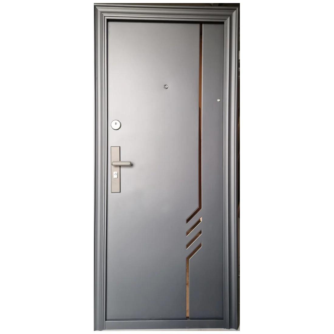 Usa metalica de intrare in apartament Y-03, tabla, deschidere dreapta, culoare gri antracit, 2020 x 880 mm