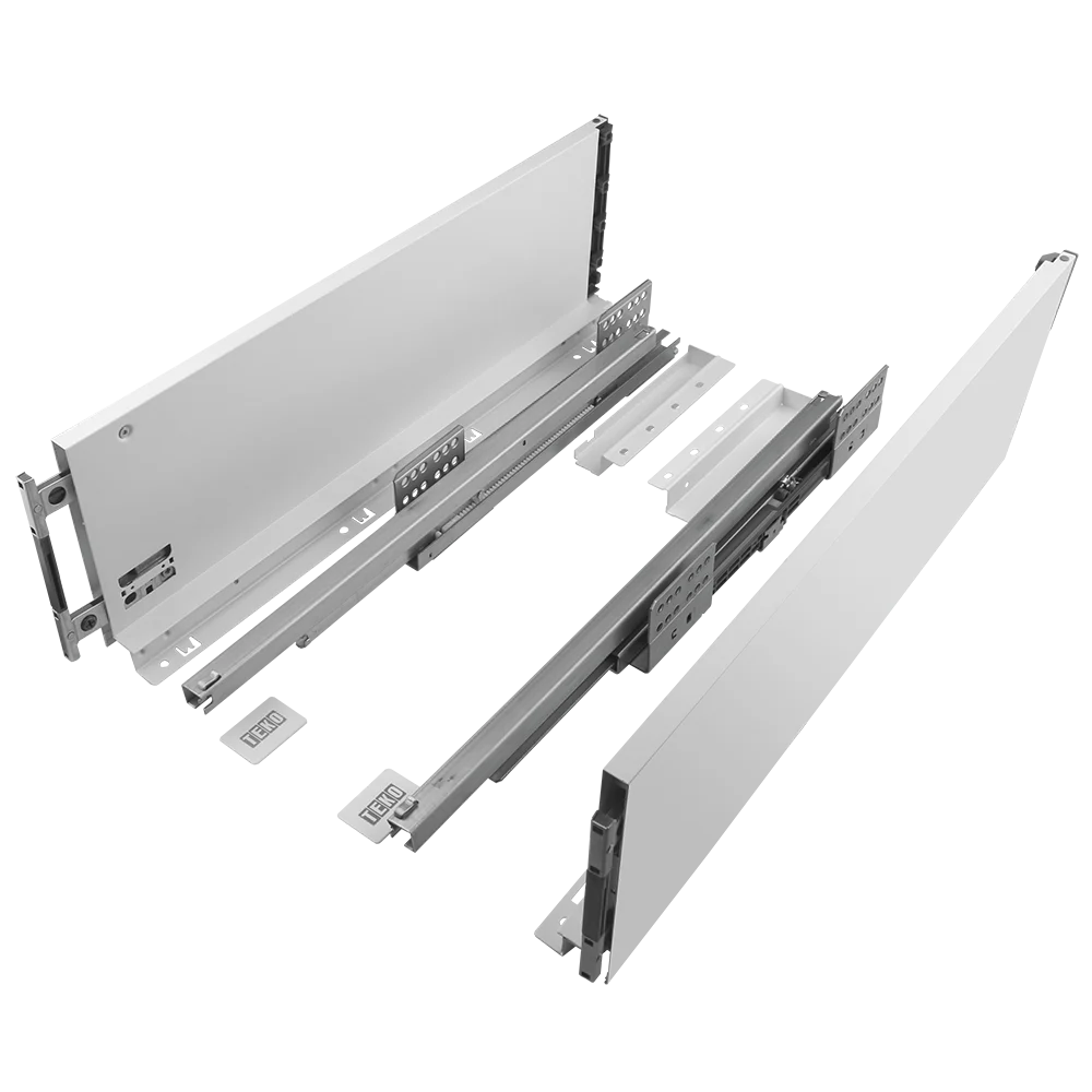 Set sertar Teko Slim, otel si plastic, alb, 40 kg, 400 mm