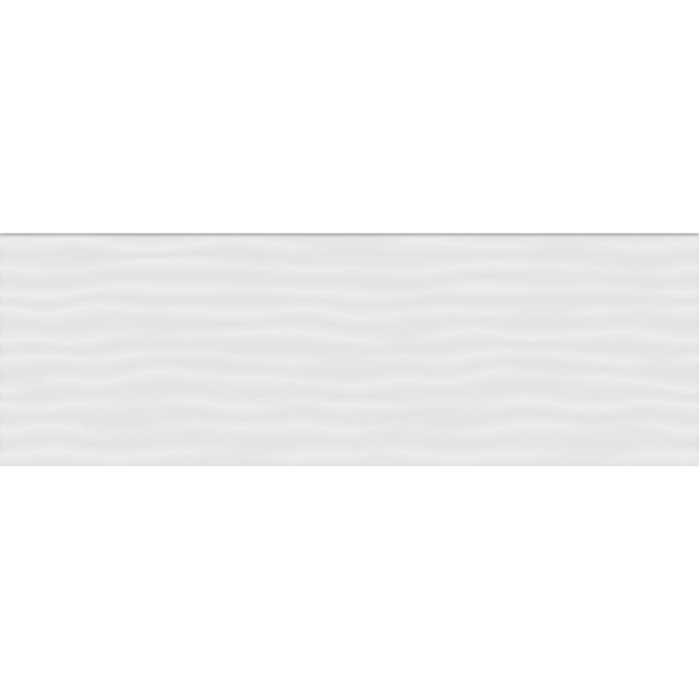 Faianta baie Kai White Glossy Waves, alb, lucios, uni, 75.5 x 25.5 cm