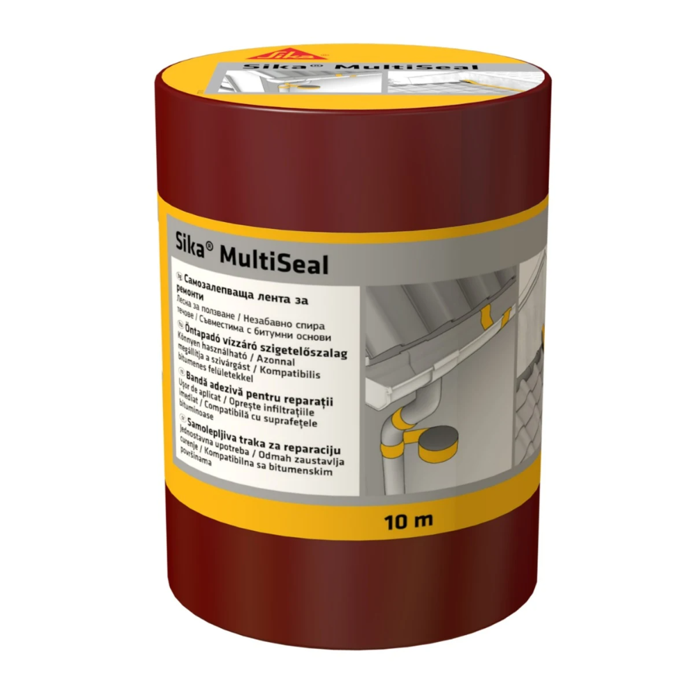 Banda bituminoasa autoadeziva pentru etansare Sika MultiSeal, folie aluminiu, polimer, teracota, 10 m x 300 mm