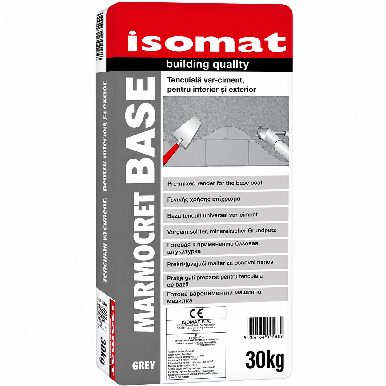 Tencuiala var-ciment Isomat Marmocret - Base, gata preparata, interior/exterior, 30 kg