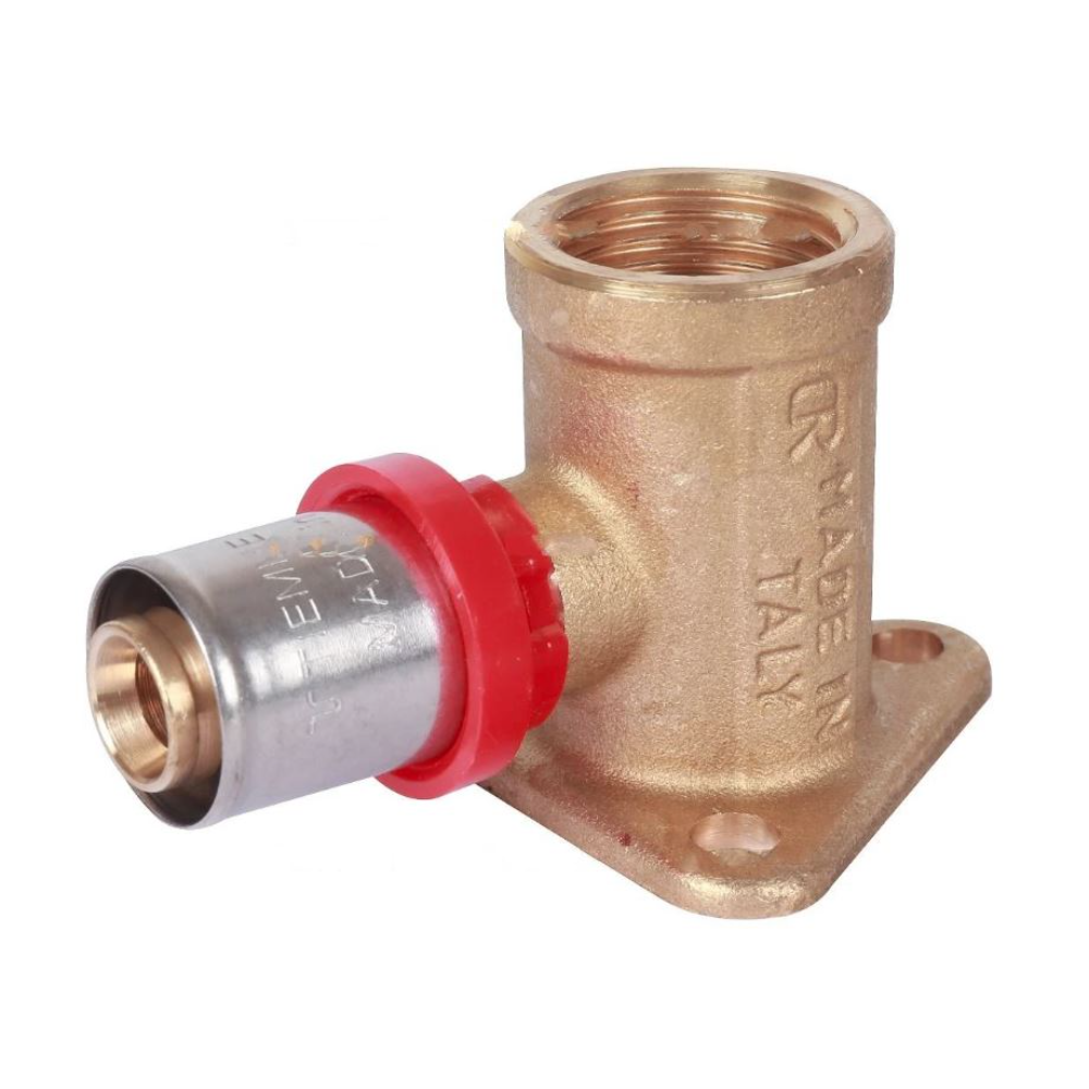 Cot cu talpa presare multistrat Tiemme, alama, filet interior, Ø 16 x 1/2, 40 mm