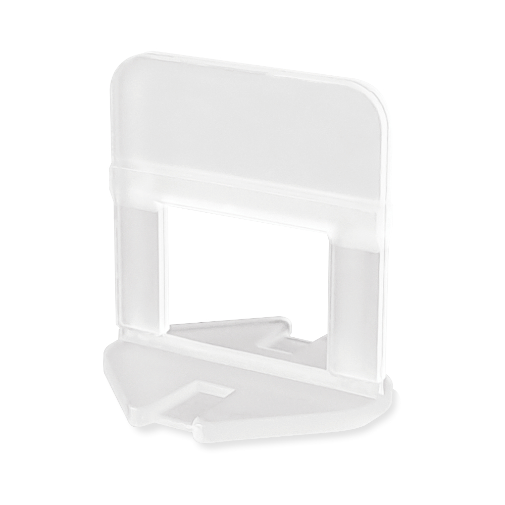Distantier clips autonivelant, pentru placi cu grosimea de 3-12mm, polipropilena, alb, rost 1,5 mm, 50 bucati
