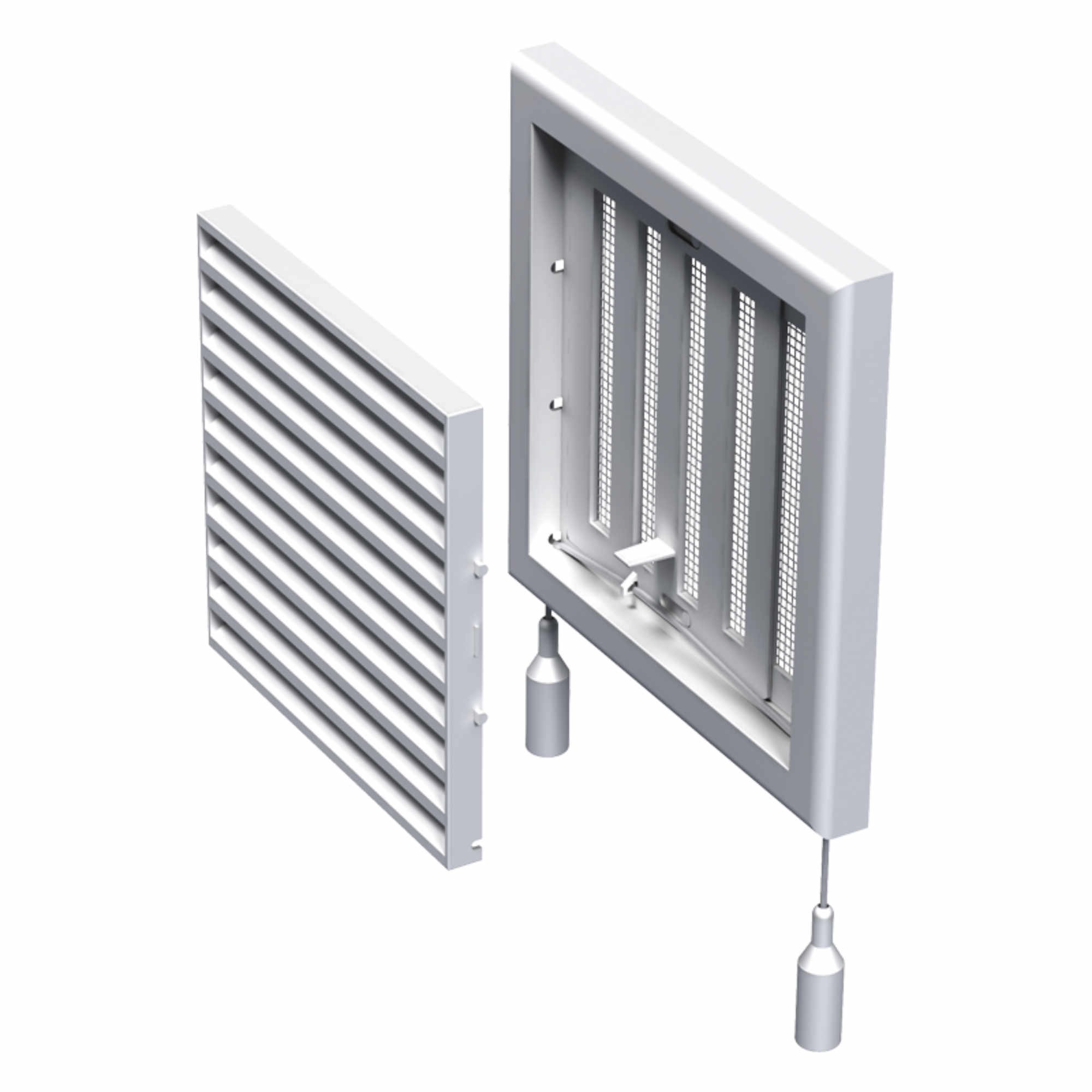Grila Vents, PVC, reglaj manual, alb, 186 x 186 mm