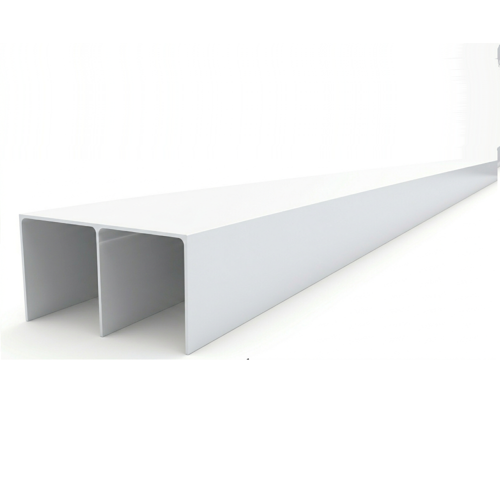 Profil ghidare dublu superior, aluminiu, alb mat, 4 m