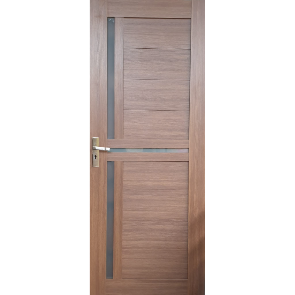 Usa interior MDF Pamate U71, reversibila, cu geam, stejar auriu, 200 x 80 cm
