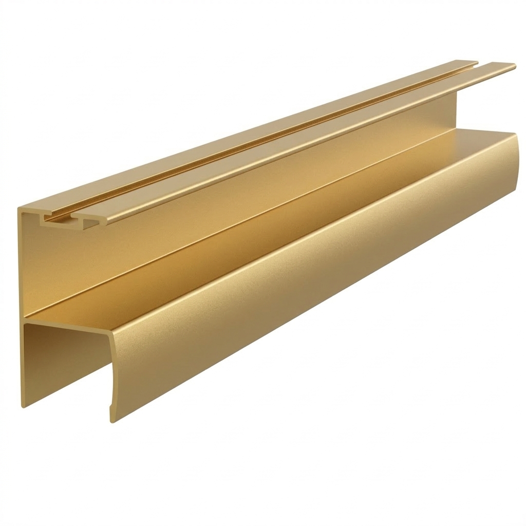Profil maner Y cu perie, aluminiu, auriu mat, 3 m