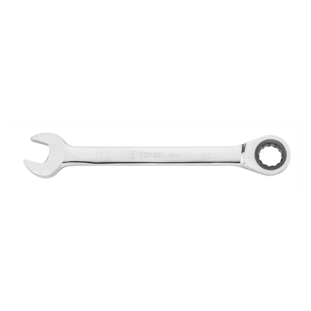 Cheie combinata fixa-inelara cu clichet, Topex, 17 mm, 225 mm