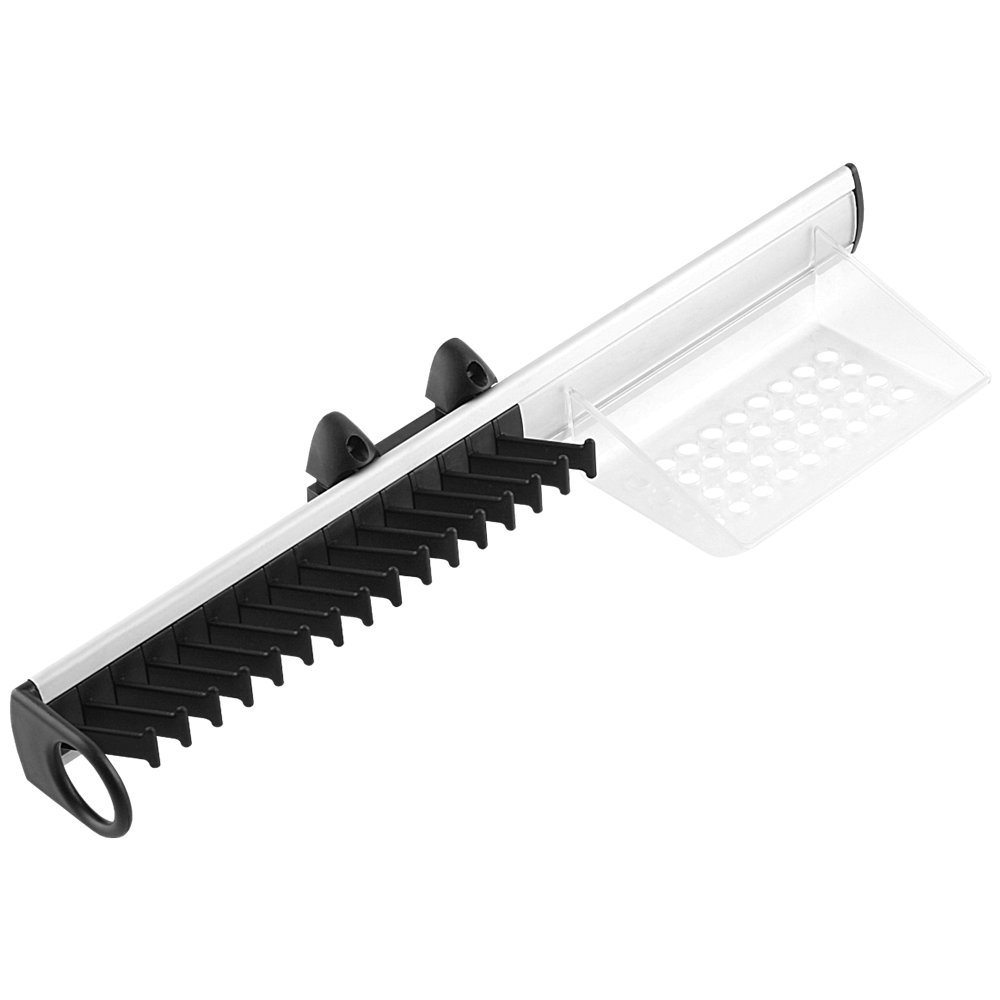 Suport pentru cravate si accesorii, aluminiu/plastic, negru/transparent, 450 x 200 x 50 mm