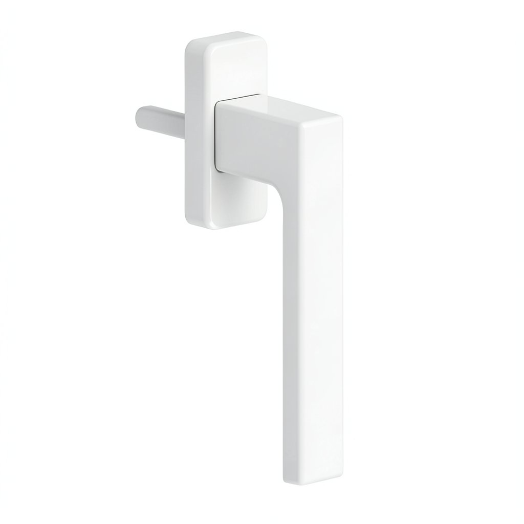Maner fereastra PVC, aluminiu, drept, alb