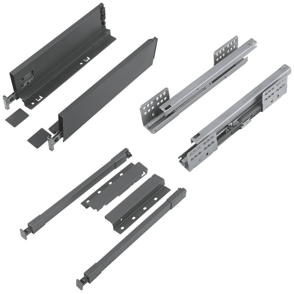 Sistem pentru sertar, Teko Slim, antracit, 40 kg, 500 mm
