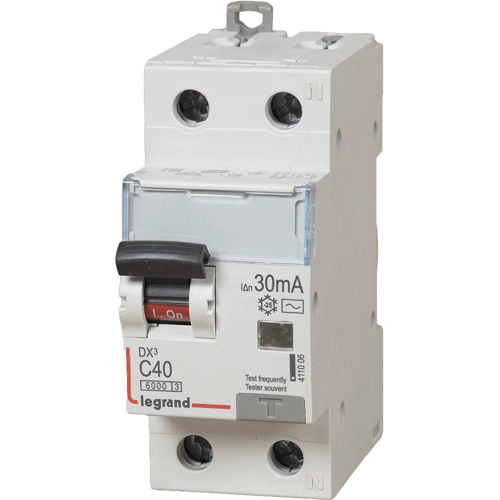 Intrerupator diferential DX3 6000 10kA Legrand 411006, 1P+N, 40A, 30mA
