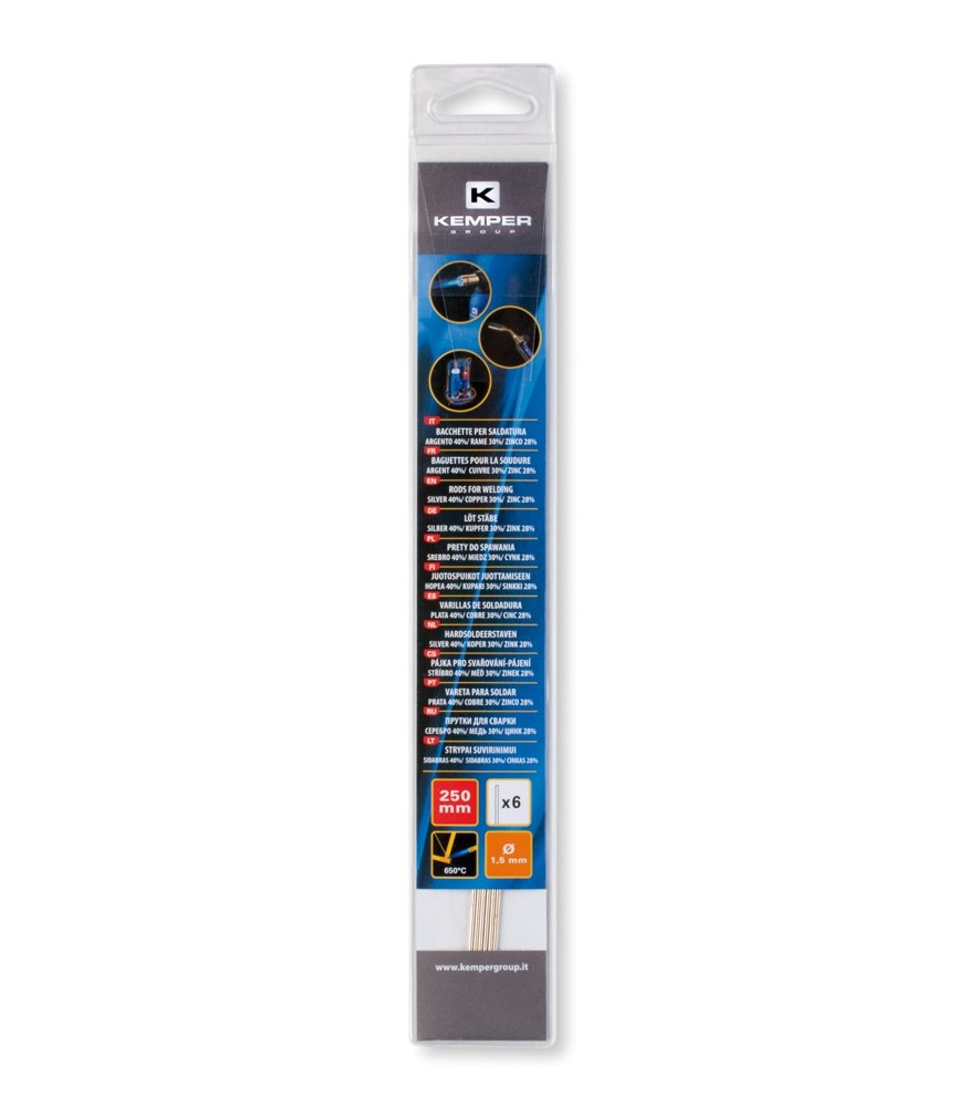 Baghete sudura cupru/argint 40% Kemper, 1,5 x 250 mm
