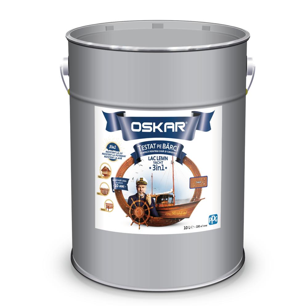Lac pentru lemn OSKAR Yacht 3 in 1, interior si exterior,  stejar, 10 l