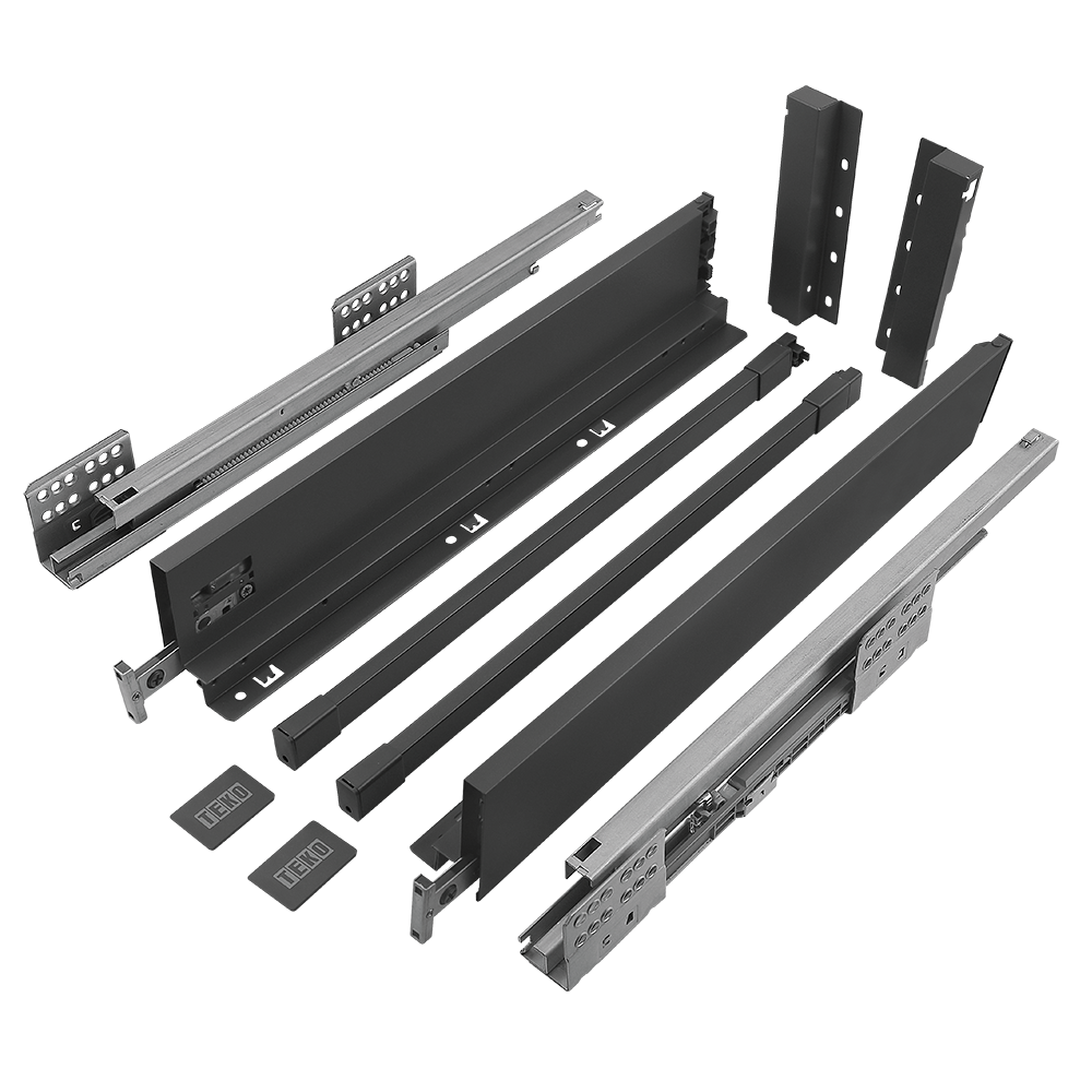 Sistem pentru sertar, Teko Slim, antracit, slim, 40 kg, H 167 mm , 450 mm