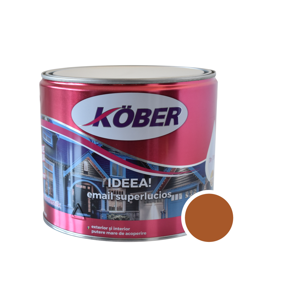 Vopsea email Kober Ideea pentru lemn/metal/sticla, interior/exterior, ocru, 2,5 l
