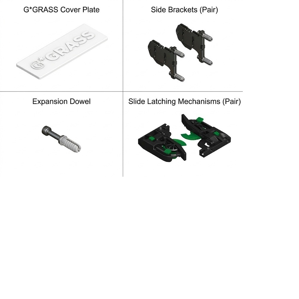 Set accesorii Grass Vionaro V8 Crystal 4D Ice, otel, plastic si sticla, alb