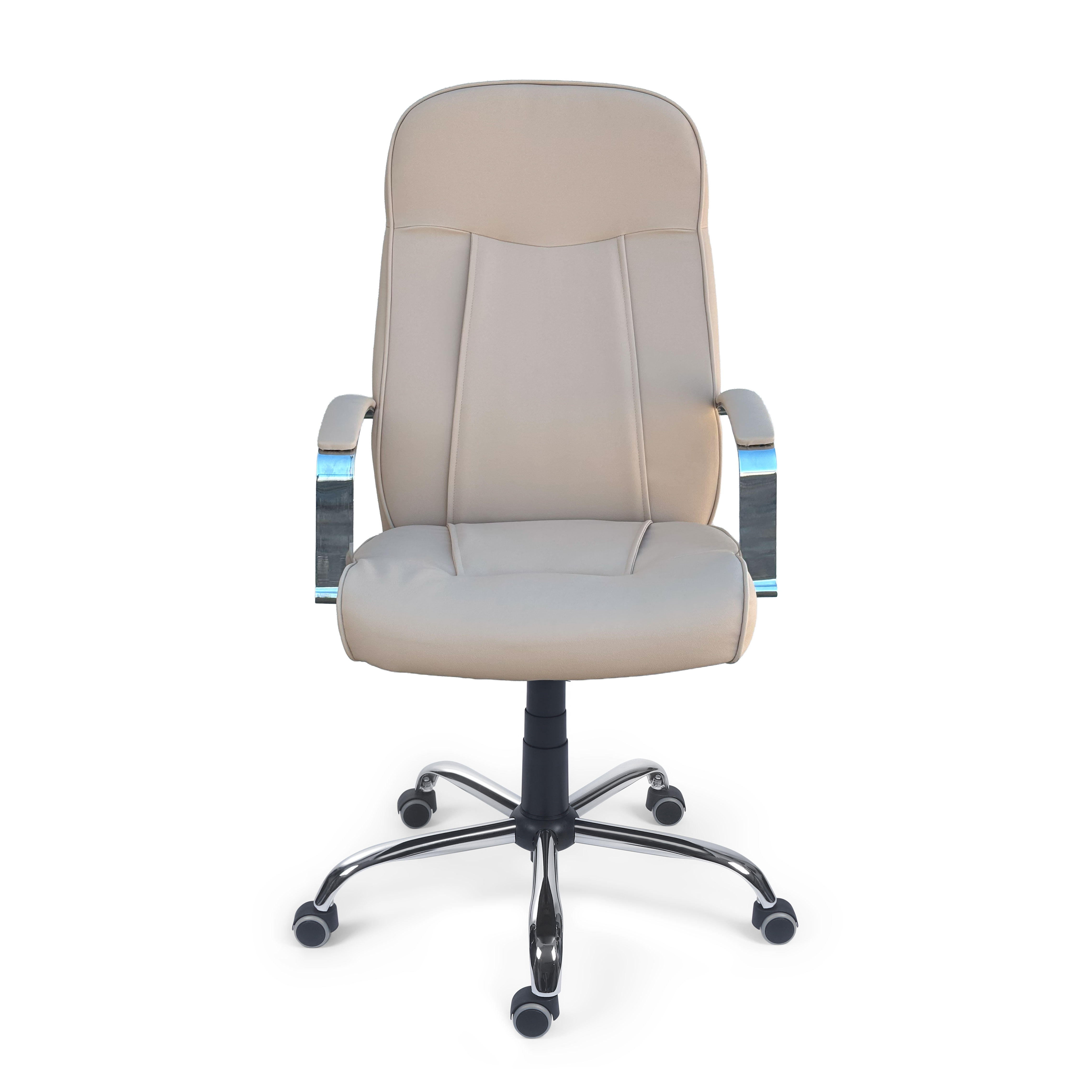 Scaun birou directorial bej Antares Montgomery, tapiterie piele ecologica, rotativ, reglabil pe inaltime, 61 x 72 x 129 cm