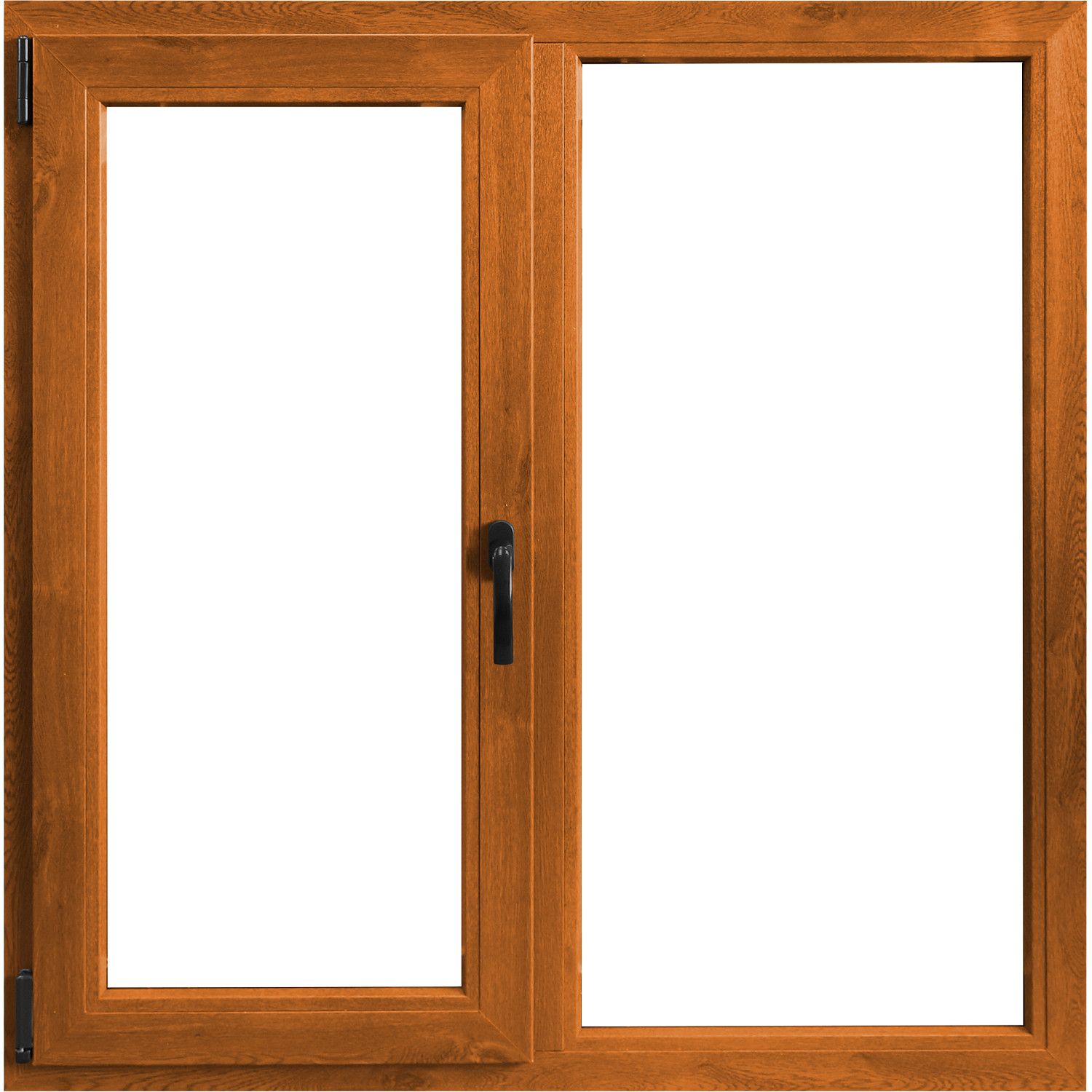 Fereastra PVC, 5 camere, deschidere stanga oscilobatant, stejar, 146 x 116 cm