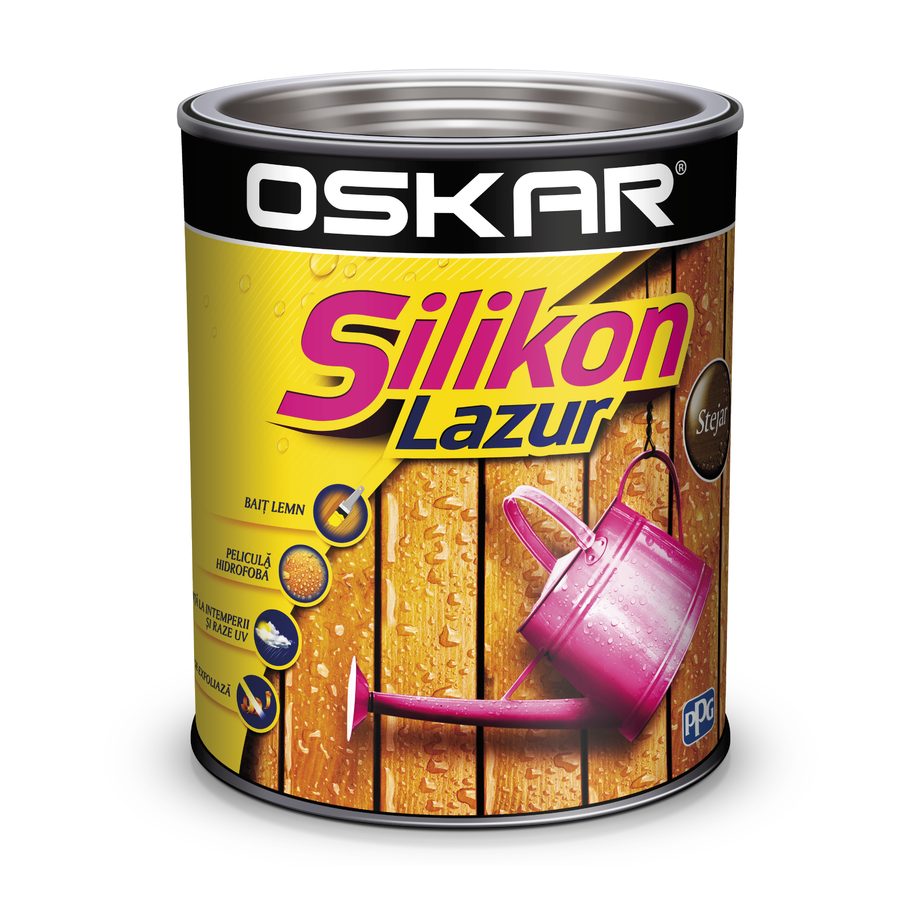Lazura lemn Oskar Silikon Lazur, stejar, interior / exterior, 2,5 l