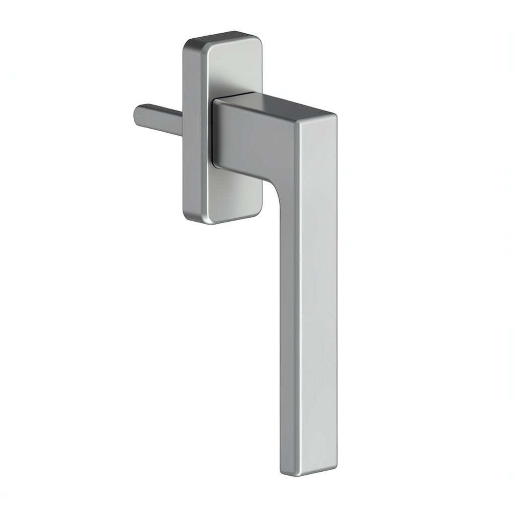 Maner fereastra PVC, aluminiu, drept, argintiu