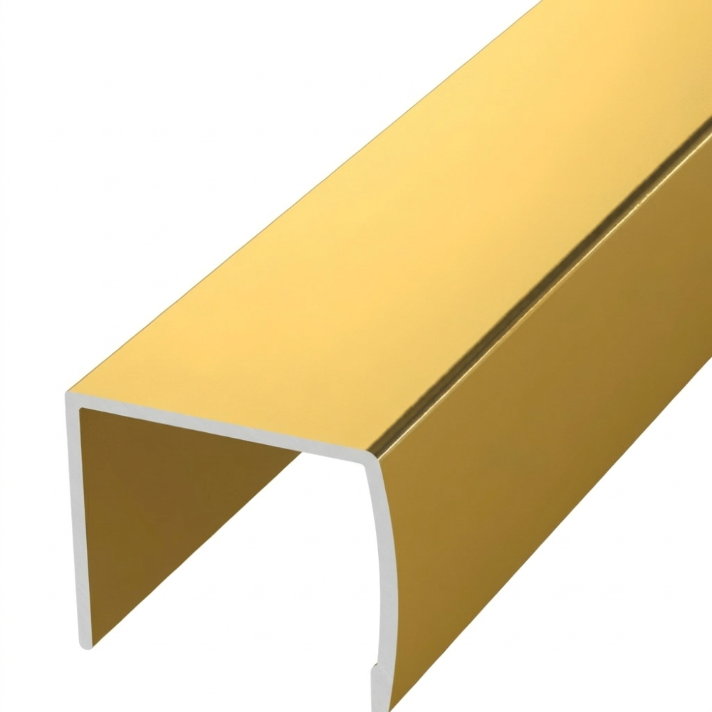 Profil din aluminiu tip U, auri, 3 m