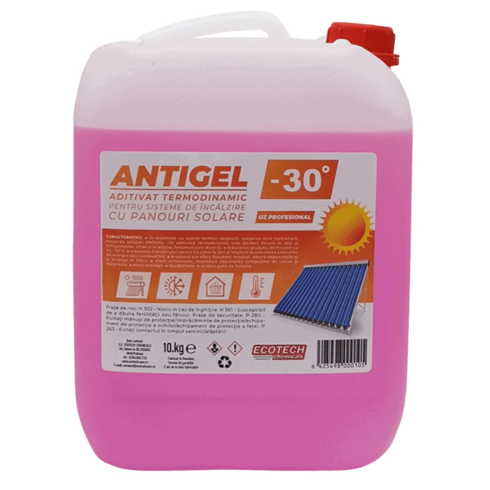 Antigel concentrat Ecotech pentru sisteme de incalzire cu panouri solare, - 30°C, 10 kg