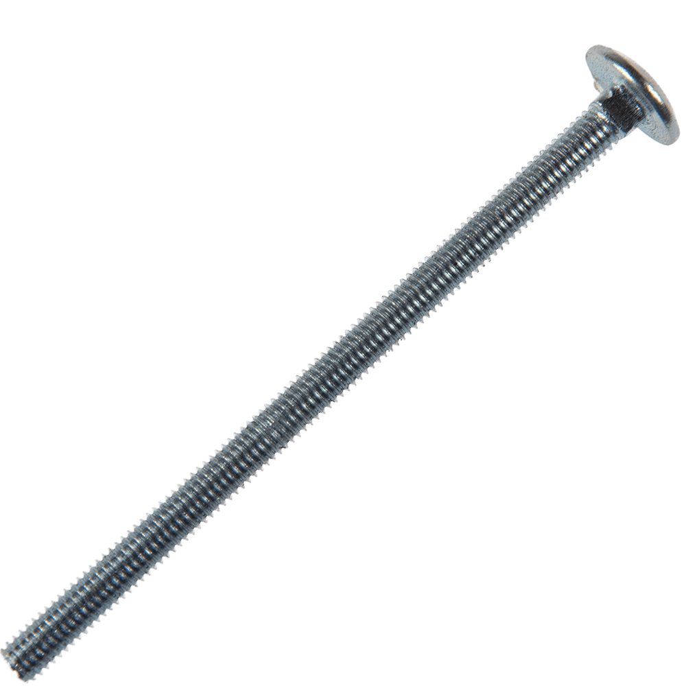 Surub cu cap bombat si gat patrat, otel zincat alb, 8 x 100 mm, 10 buc