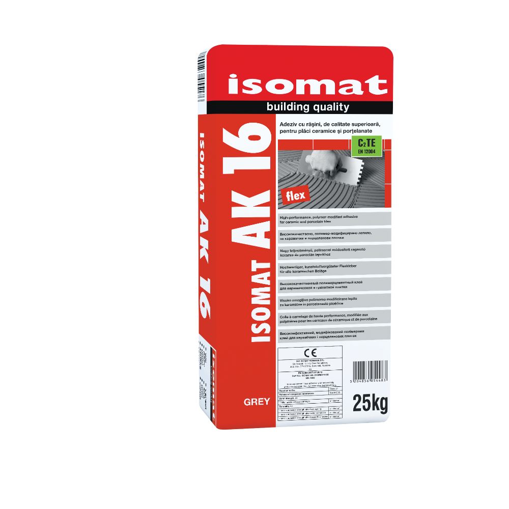 Adeziv placi ceramice Isomat AK 16, GRI, 25 KG