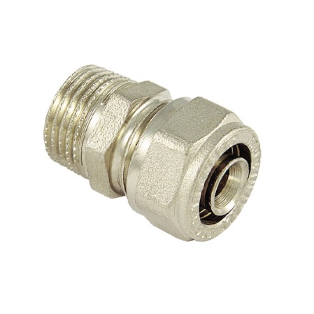 Racord compresie drept Tiemme, filet exterior, alama, auriu, 32 mm, 1