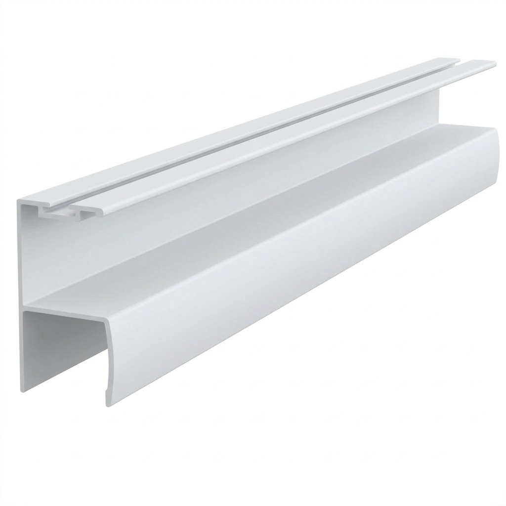 Profil maner Y cu perie, aluminiu, alb, 3 m