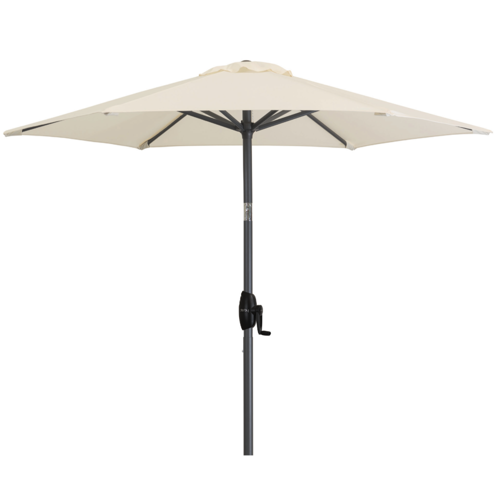 Umbrela pentru terasa Derby Basic Plus, crem, 6 spite, diametru 300 cm, inaltime 248 cm