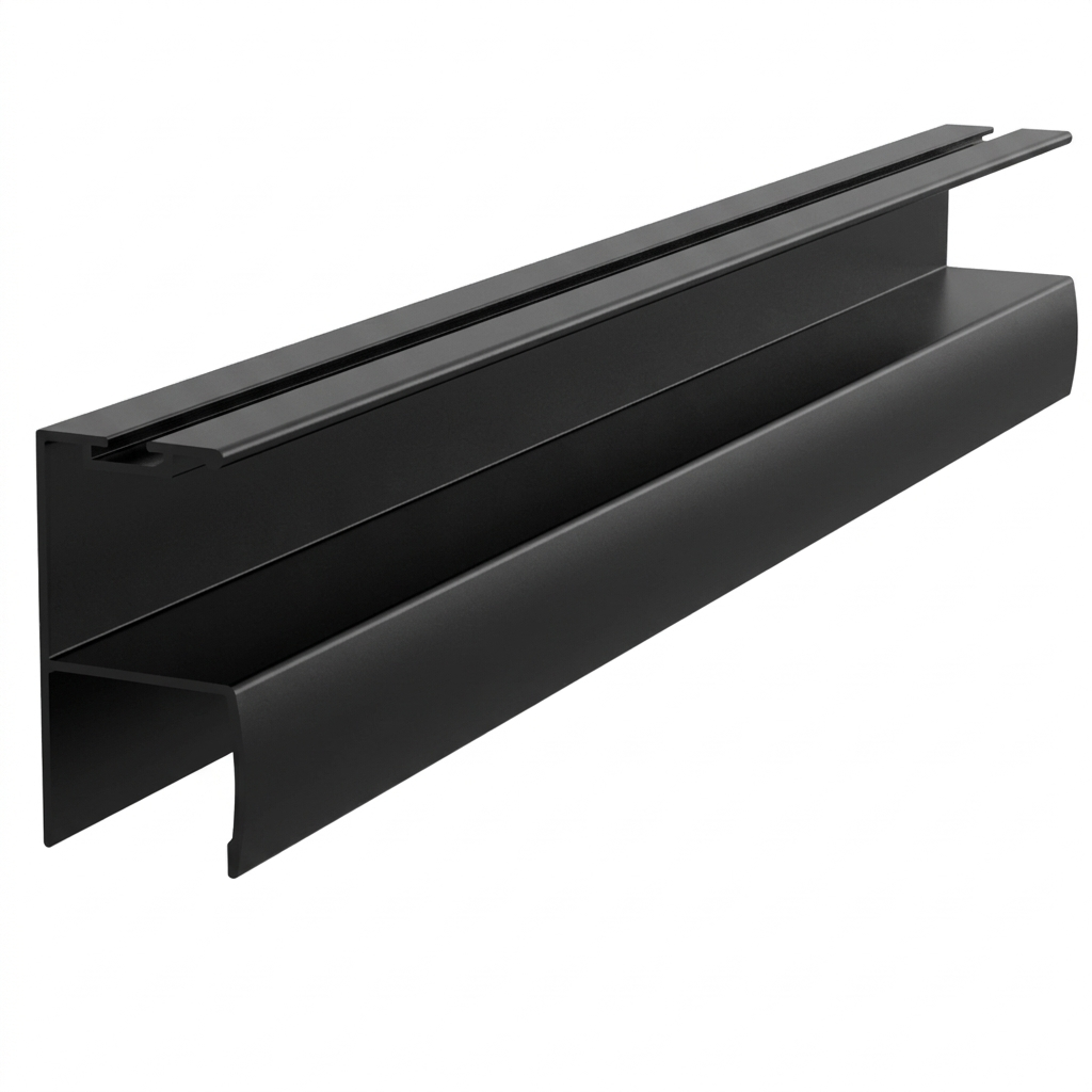 Profil maner Y cu perie, aluminiu, negru, 3 m