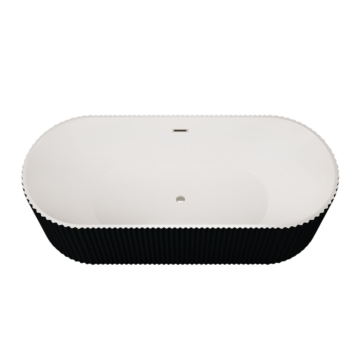 Cada freestanding Vellora Black, acryl sanitar, negru exterior/alb interior, 170 x 80 x 57 cm