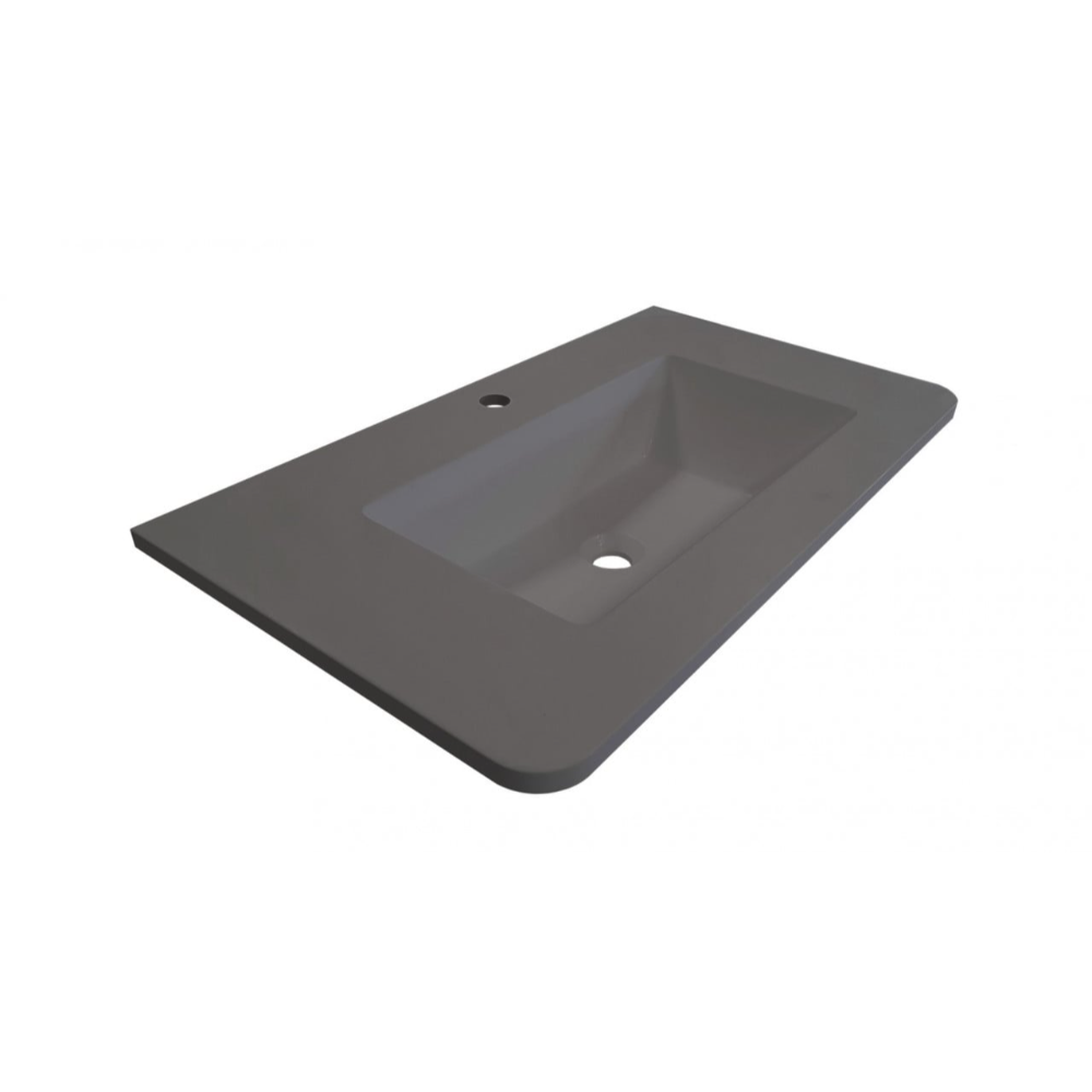 Lavoar baie Savini Due Geos, compozit, gri, 100 x 47 cm