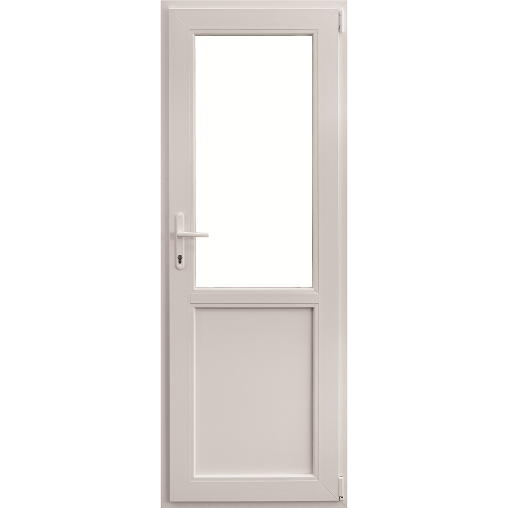 Usa PVC secundara, alb, 96 x 204 cm, dreapta, geam 2/3