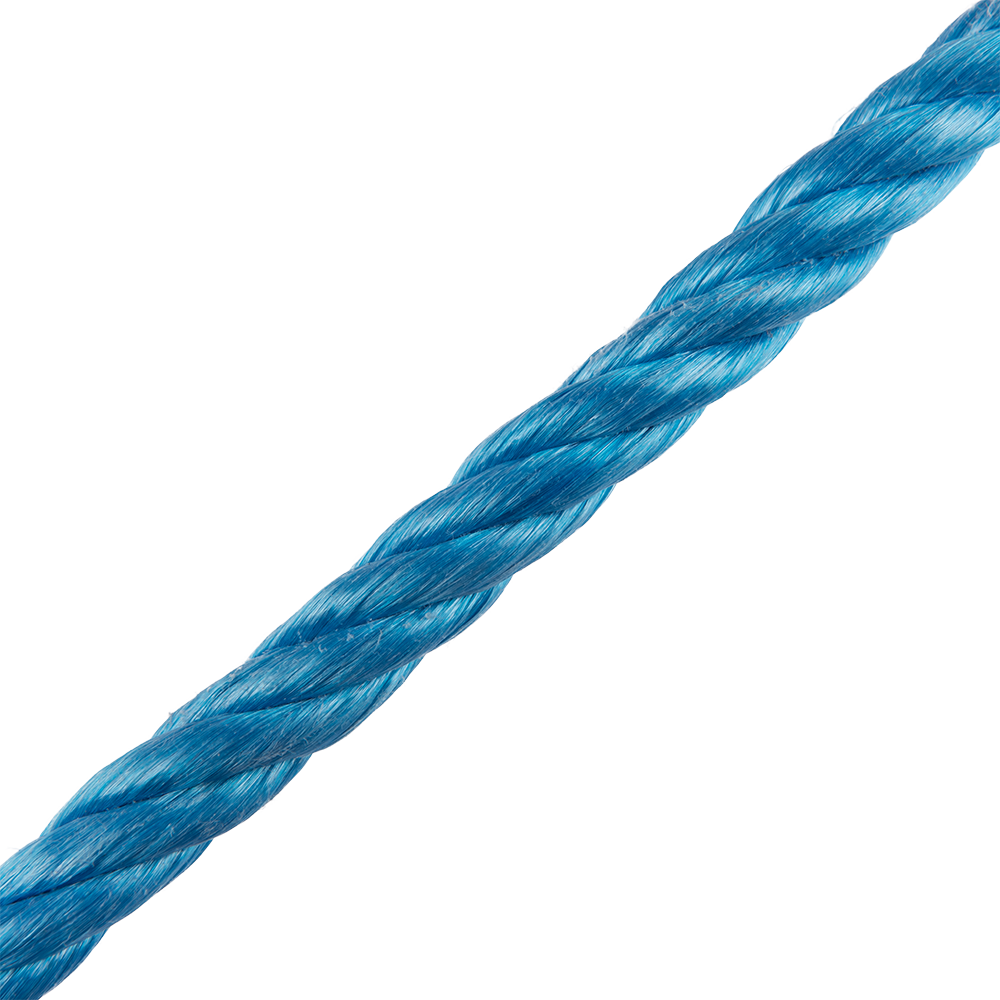 Franghie din polipropilena, rasucita, albastru, grosime 14 mm
