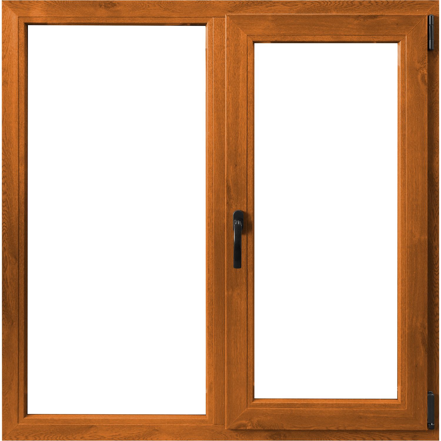 Fereastra PVC, 5 camere, deschidere dreapta oscilobatant, stejar, 146 x 116 cm