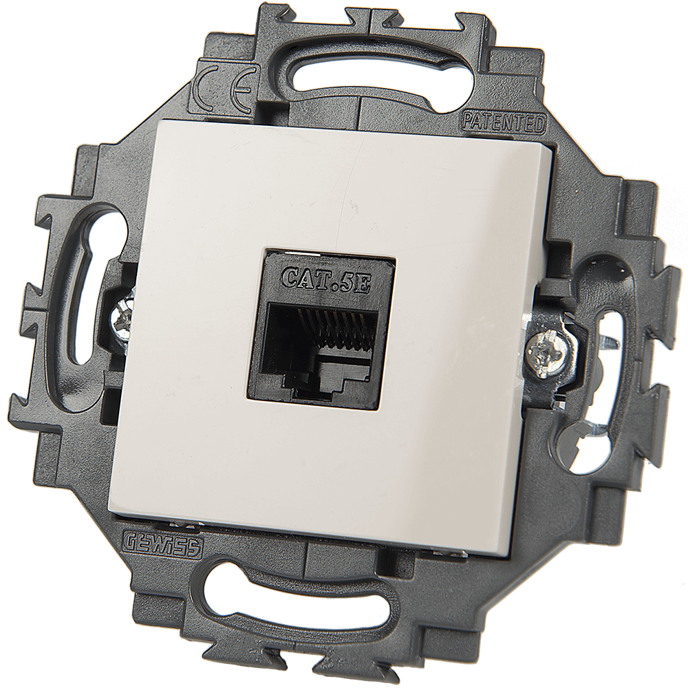 Priza date RJ45 UTP cat 6 Dahlia, Gewiss GW35273W, alb, montaj incastrat